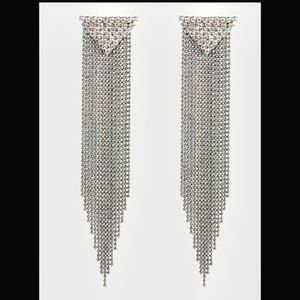 EXPRESS ⚡️ statement fringe arrow rhinestone earrings